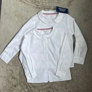 Two new long sleeve button down shirts size 4 and 5